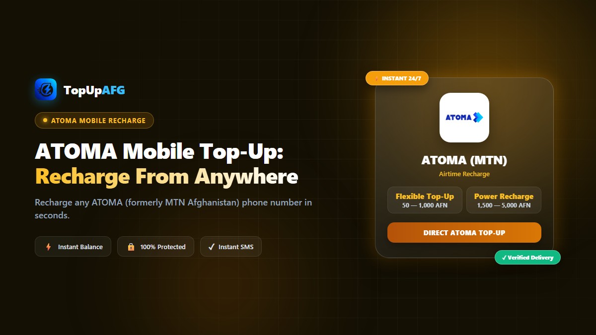 ATOMA (MTN) Afghanistan Top-Up: How to Recharge From Abroad