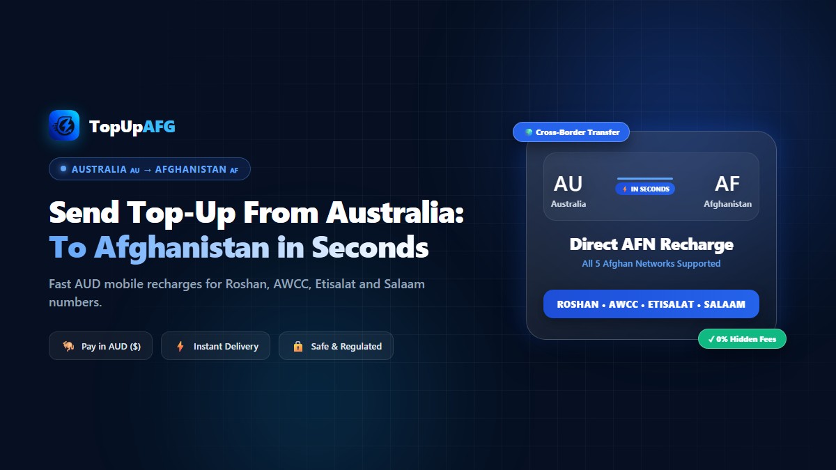 Send Mobile Top-Up to Afghanistan From Australia